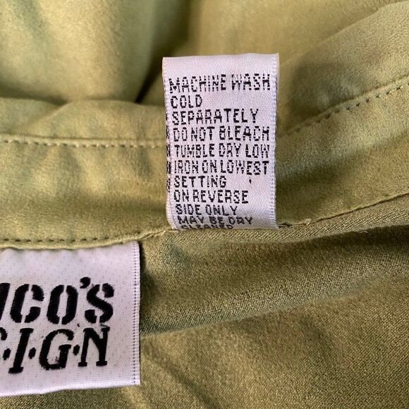 Chicos Design Womens Green Button Front Shirt SZ M - Picture 7 of 10